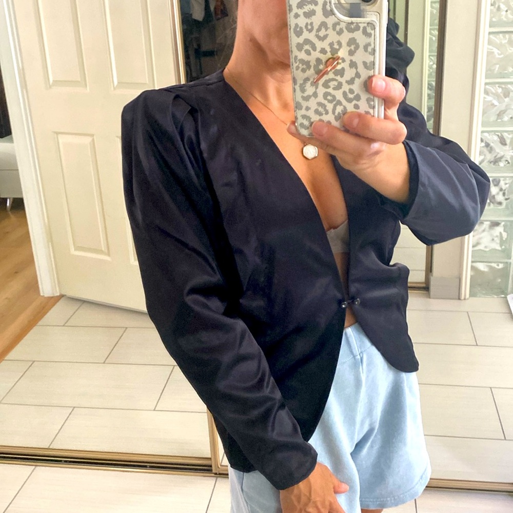 Vintage 1990s Black Blazer Suit Jacket